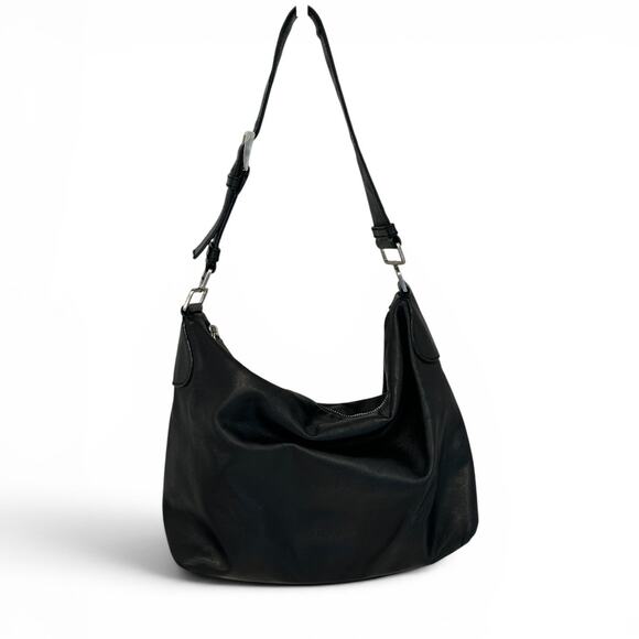 Prada Handbags - Prada Black Leather Shoulder Hobo Bag Adjustable Strap